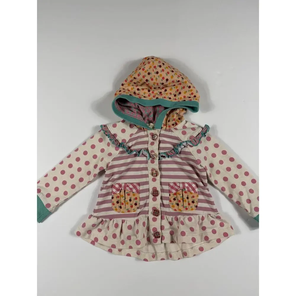 Matilda Jane Twinkle Twinkle Hoodie Jacket Ruffle Polka Dot 18-24 Months